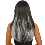 AQUA AND LIGHT GREY OMBRE CLIP IN HAIR EXTENSIONS