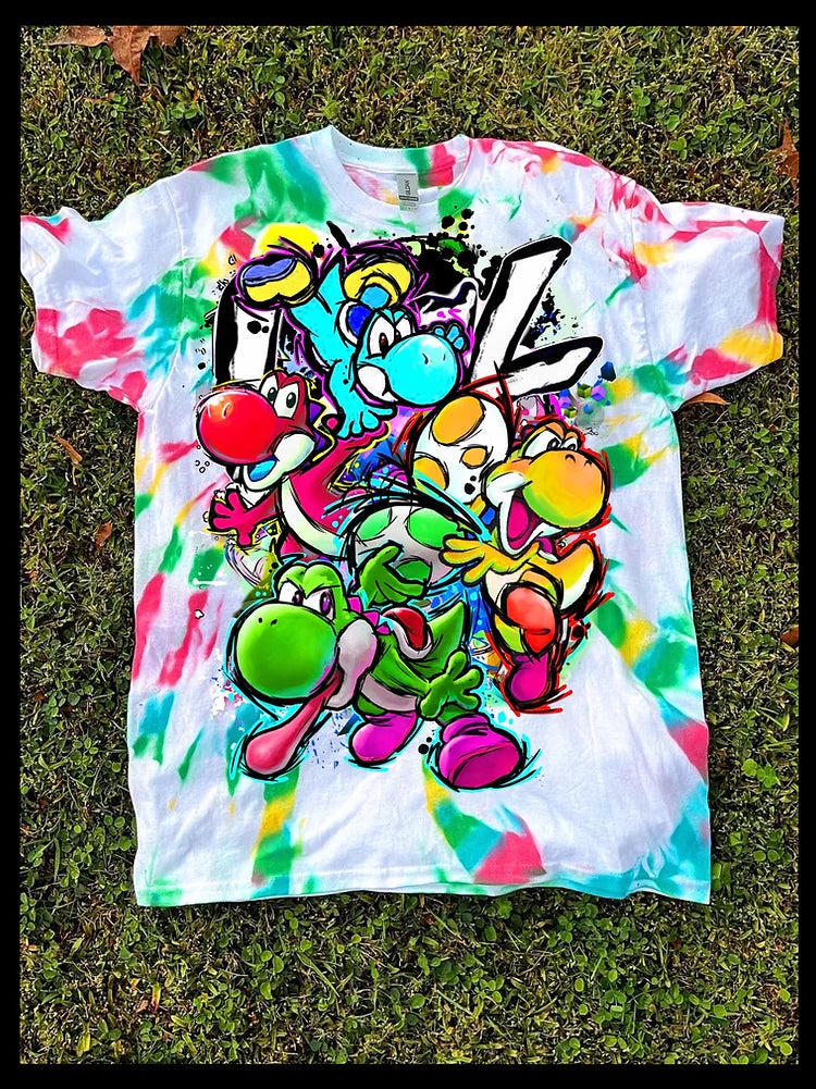 Super Mario Yoshi Tie Dye Unisex Short Sleeve T-Shirt