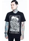 MORTUS VIVENTI LOVERS TAROT CARD T-SHIRT