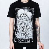 MORTUS VIVENTI LOVERS TAROT CARD T-SHIRT