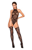 BLACK FISHNET TEDDY BODYSTOCKING
