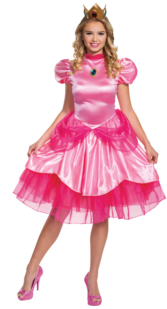 Plus Size Princess Peach Adult Cheerleader Costume - Pink – Dolls Kill