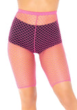 INDUSTRIAL NEON PINK NET BIKER SHORTS