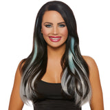 AQUA AND LIGHT GREY OMBRE CLIP IN HAIR EXTENSIONS