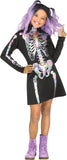 KIDS RAINBOW HOLOGRAPHIC SKELETON DRESS