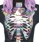 RAINBOW HOLOGRAPHIC SKELETON DRESS