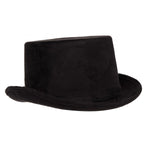 BLACK FAUX SUEDE TOP HAT