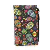 FLORAL SUGAR SKULL HEAD COLLAGE WALLET