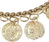 GOLD ROMAN COIN BRACELET