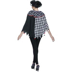 ADULT BLACK & WHITE CLOWN PONCHO