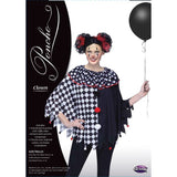 ADULT BLACK & WHITE CLOWN PONCHO