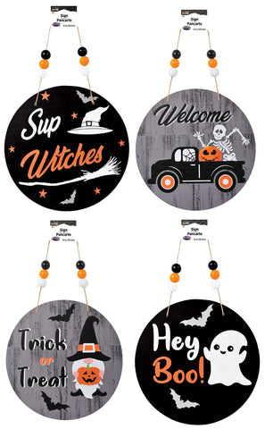 12" HALLOWEEN WOOD SIGN ASSORTMENT