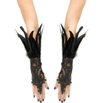 BLACK FEATHER GLOVETTES