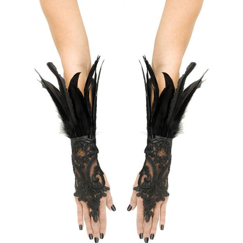 BLACK FEATHER GLOVETTES