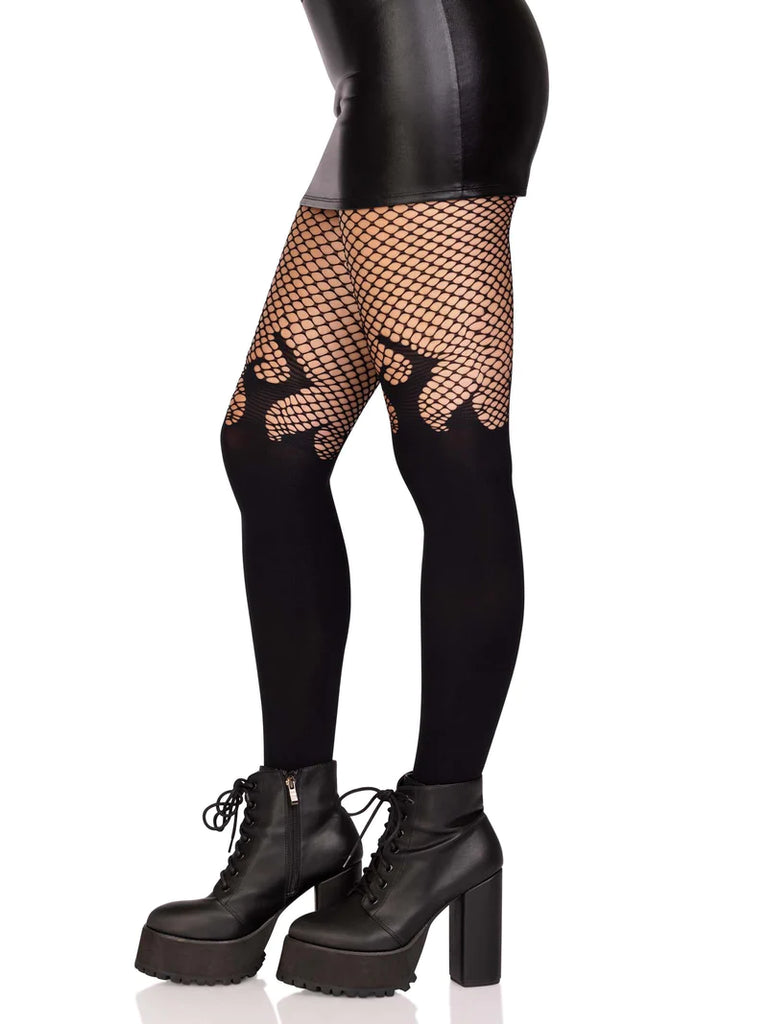 PLUS SIZE BLACK FLAME FISHNET TIGHTS – Wicked Halloween