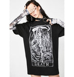 MORTUS VIVENTI DEATH TAROT CARD T-SHIRT