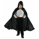 36" KIDS BLACK VELVET HOODED CAPE