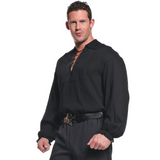 RENAISSANCE BLACK PIRATE COSTUME SHIRT