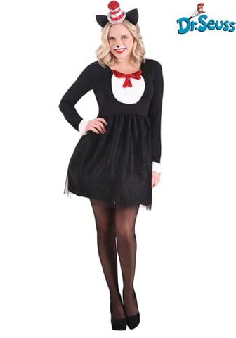 WOMENS CAT IN THE HAT COSTUME DRESS