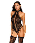 BLACK LACE TEDDY BODYSTOCKING