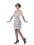 PLUS SIZE SILVER SHORT FLAPPER DRESS