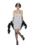 PLUS SIZE SILVER SHORT FLAPPER DRESS