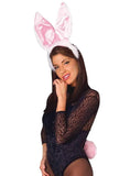 WHITE AND PINK BUNNY EARS AND TAIL SET