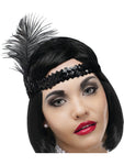 BLACK FLAPPER HEADBAND