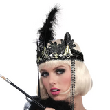 BLACK AND GOLD ROARING 20'S HEADBAND