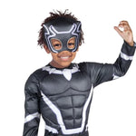 TODDLER MUSCLE SUIT BLACK PANTHER