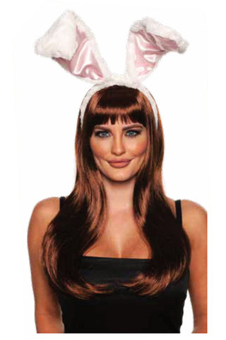 WHITE AND PINK BUNNY EARS AND TAIL SET