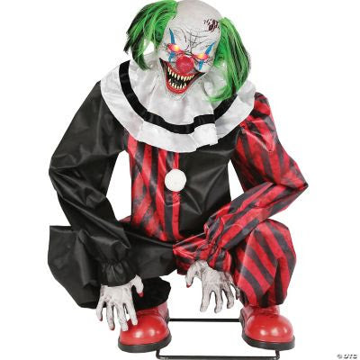 CROUCHING RED CLOWN ANIMATED PROP