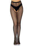 BLACK FISHNET CROTCHLESS TIGHTS