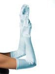 LIGHT BLUE EXTRA LONG SATIN GLOVES