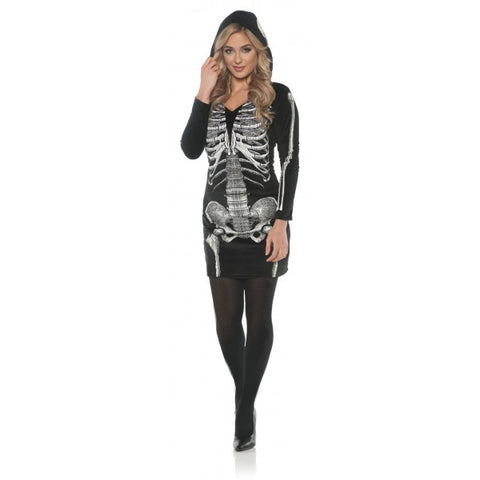 SKELETAL HOODIE DRESS