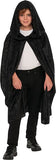 36" KIDS BLACK VELVET HOODED CAPE