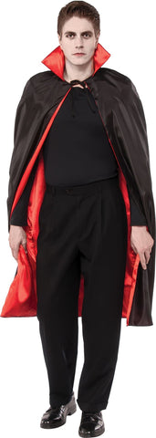 BLACK/RED LINED SATIN CAPE