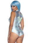 SILVER SPANDEX BODYSUIT