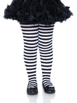 CHILDREN'S WHITE AND BLACK STRIPED TIGHTS