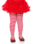 CHILDREN'S RED AND WHITE STRIPED TIGHTS