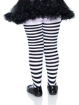 CHILDREN'S WHITE AND BLACK STRIPED TIGHTS