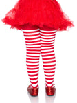 CHILDREN'S RED AND WHITE STRIPED TIGHTS