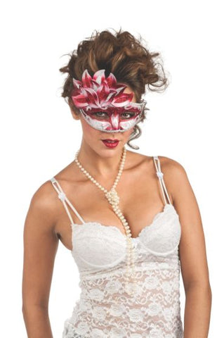 RED AND SILVER MASQUERADE MASK