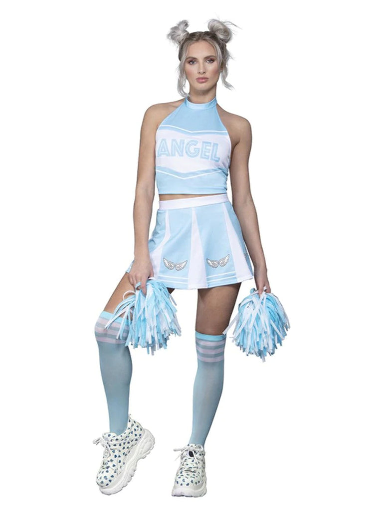 blue cheerleader dress Amazon.com: Costumerry cheerleader costume for women woman adult cheerleader outfit for women with pom poms (Blue, Small) : Clothing, Shoes & Jewelry