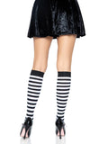 BLACK AND WHITE STRIPED KNEE HIGHS