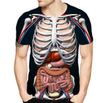 Human Anatomy T-Shirt. Because Who Wouldn't Want A Soft, Comfortable And Lightweight T-Shirt Featuring A Printed Design Of Bones, Veins and Organs? This Halloween Costume T-Shirt Will Suit You Well For Year-Round Use Or For A Comfortable Halloween Night.