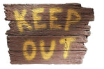 This Halloween Wooden Keep Out Wall Plaque Is Perfecct For A Front Yard, Front Door Or Even Just A Fun Item For Kids To Use Around The House. This Faded Wood Design Is Great For A Haunted House Design. 