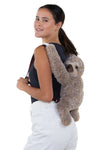 Trendy furry sloth backpack straps over your shoulders and is an adorable addition to all your sloth accessories. Sized for children, your child will love this single pouch backpack for carrying their toy cars, dolls, and smaller electronics.