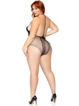 PLUS SIZE MULTI NET HALTER BODYSUIT