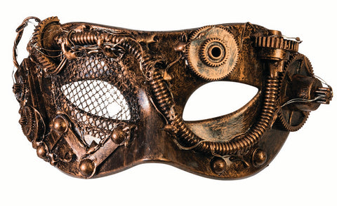 BRONZE STEAMPUNK MASK WITH TUBES